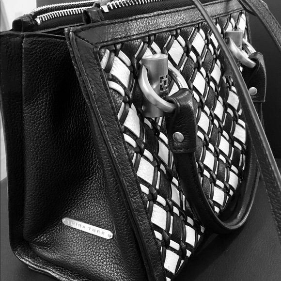 Trina Turk Woven Leather Bag Woven - Picture 2 of 8